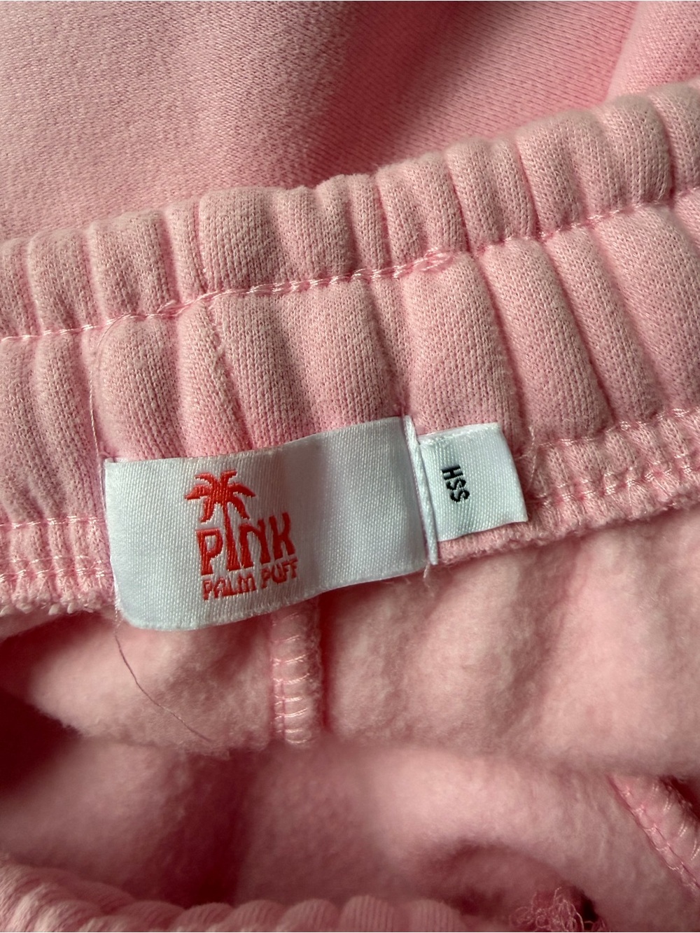 Pink Palm Puff Light Pink Sweatpants with Drawstring women’s - Picture 4 of 4